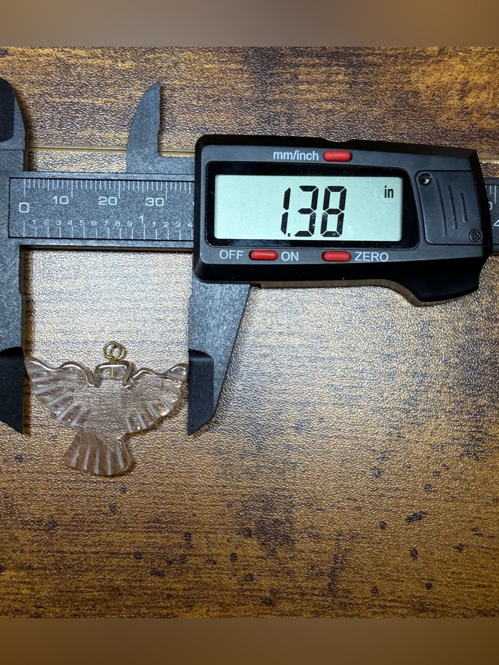 Carved Golden Stone Eagle Bird Pendant - Picture 9 of 9
